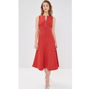 NWT Aligne Vida Zip Knitted Midi Dress in Red, Size 0